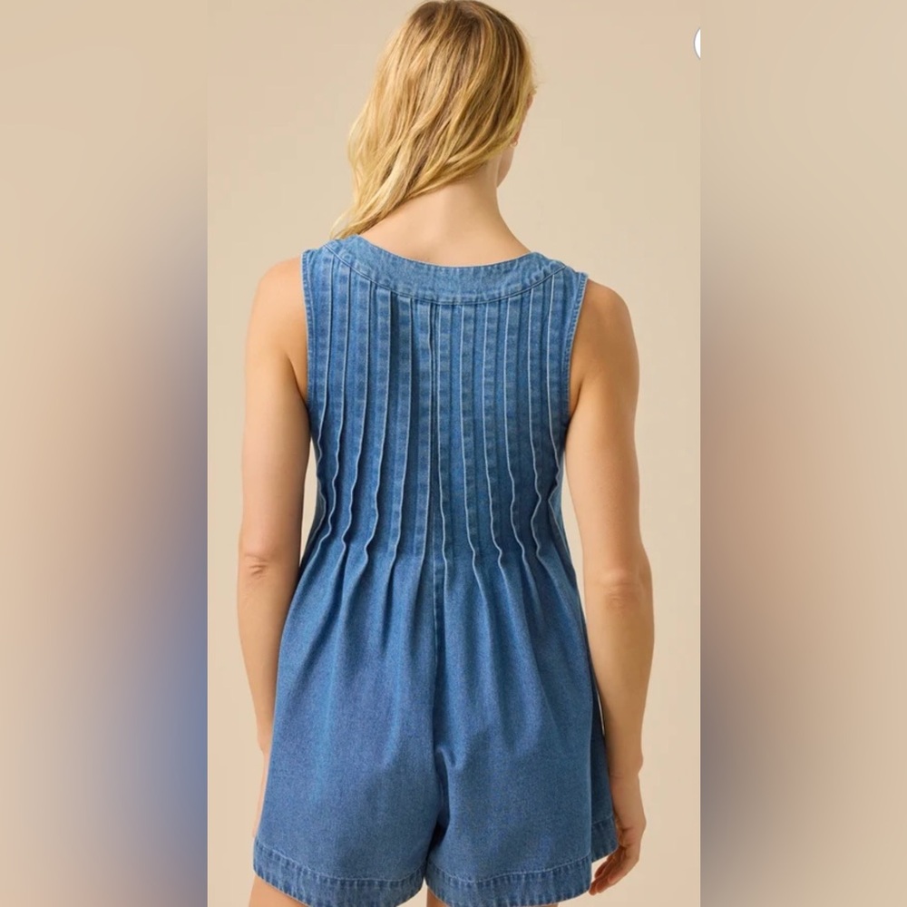 Altar'd State Evie Denim Romper- NWOT - Picture 4 of 7
